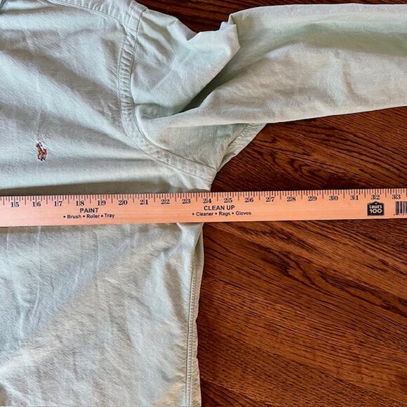 Polo Ralph Lauren Green Oxford Button Down Shirt Mens L Classic Fit Flesh Pony - Picture 6 of 7